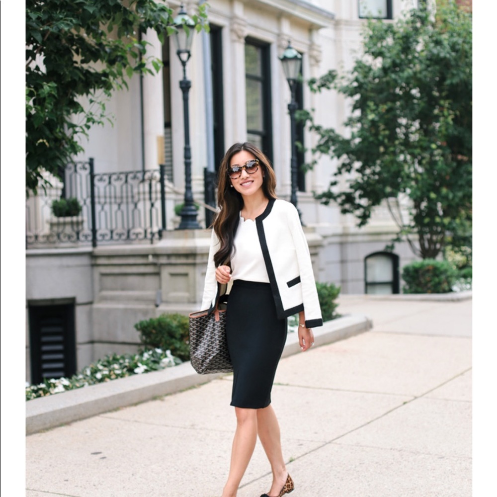 White and black suit jacket